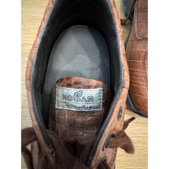 Hogan Interactive Women's Crocodile Print Brown Sneaker 36 - Picture 5 of 6